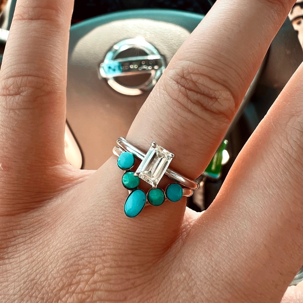 Turquoise Tuesday "It's a Compliment" Stacker Ring size 7